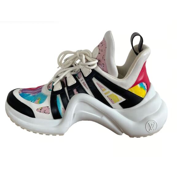 Louis Vuitton Women's Archlight Trainer Sneakers Multicolor Rose GO 1109 Size 9 - Picture 1 of 15